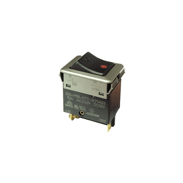 2-poliger Wippschalter mit roter LED