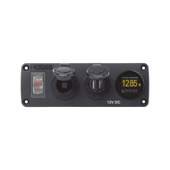 Blue Sea Systems DC-Steckdosenpanel für den Aussenbereich mit Mini-Voltmeter