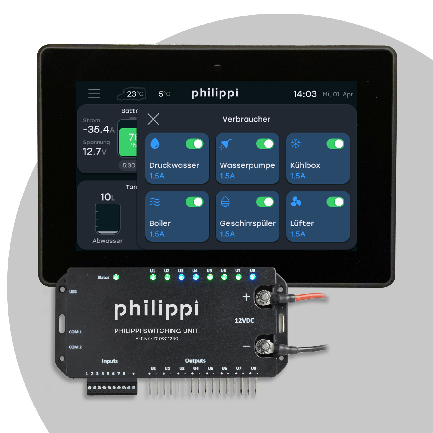 Philippi PSU Switching Unit zur Steuerung von Beleuchtung und Verbrauchern