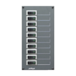 Graue Schalttafel mit 10 Wippschaltern