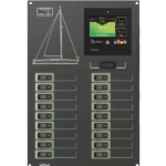 Schalttafel mit 18 Wippschaltern, Positionslampen und Display