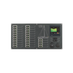 Schalttafel mit 24 Wippschaltern, Display, Positionsleuchten und Steckdosen